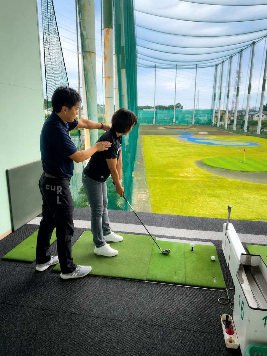練習場での指導の様子